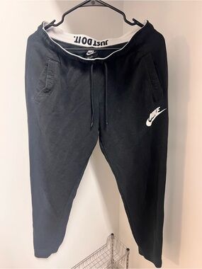 Nike Black Jogger Sweatpants with White Logo